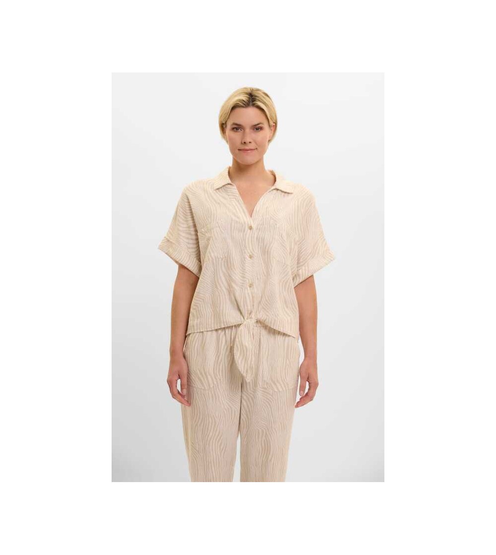 Camisa cebra beige portada