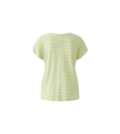 Camiseta lino rayas verde Oui portada