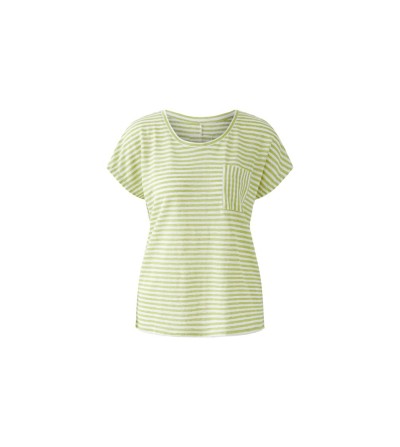 Camiseta lino rayas verde Oui portada