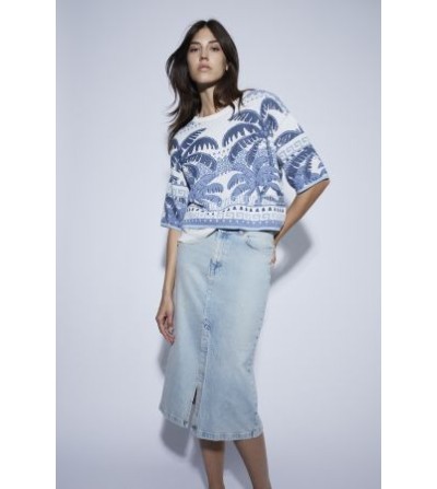 Jersey palmeras azul Oui magazine