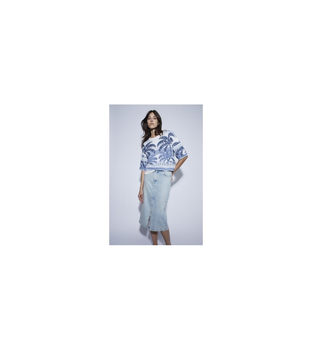 Jersey palmeras azul Oui magazine