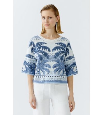 Jersey palmeras azul Oui magazine