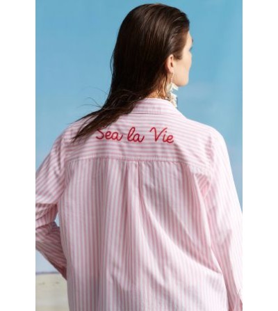 Camisa rayas rosa Oui portada