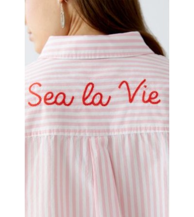Camisa rayas rosa Oui portada