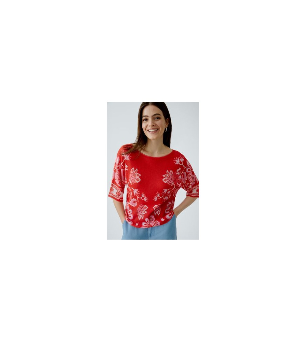 Jersey fino estampado rojo Oui portada