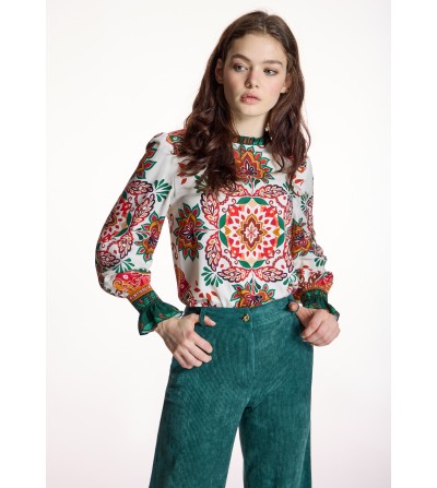 Blusa estampada naranja Alba Conde portada