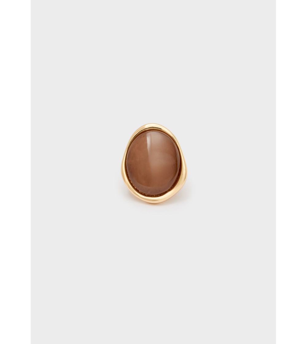 Anillo grande marrón portada