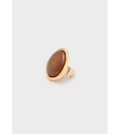 Anillo grande marrón portada