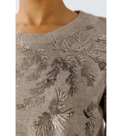 Jersey lentejuelas beige Oui portada