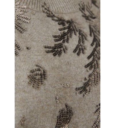 Jersey lentejuelas beige Oui portada