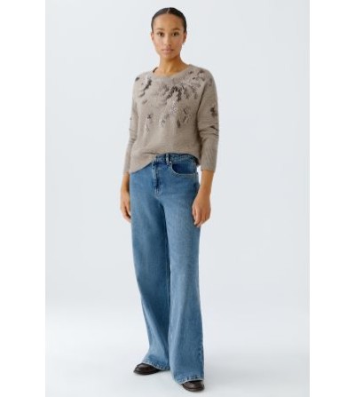 Jersey lentejuelas beige Oui portada