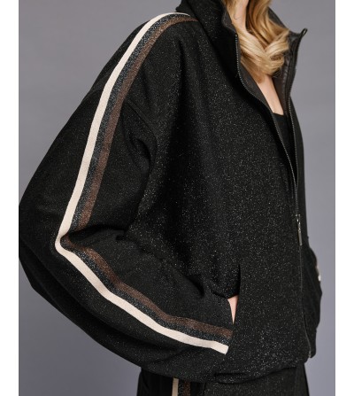 Bomber brillo reversible negra portada