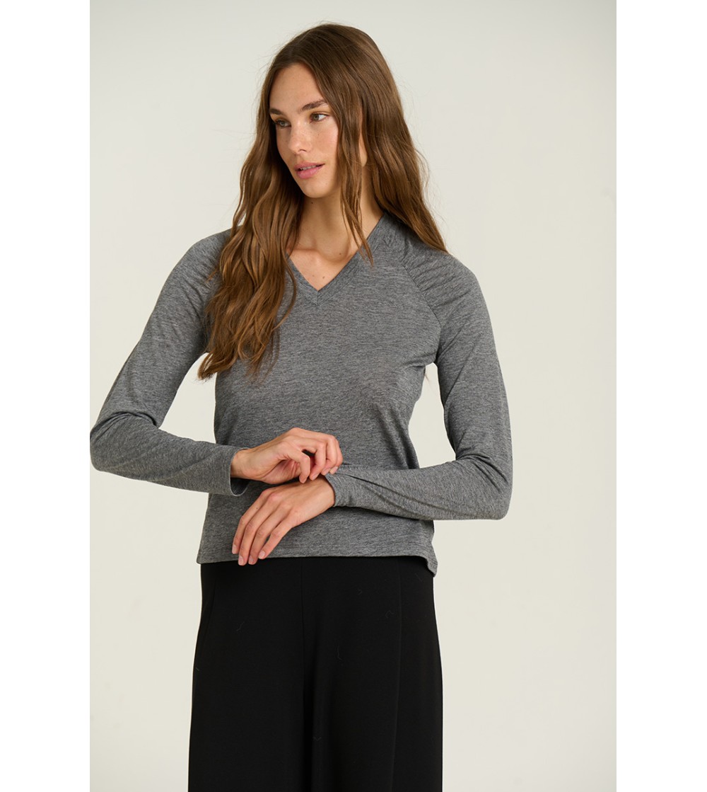 Camiseta cuello pico gris Sita Murt portada