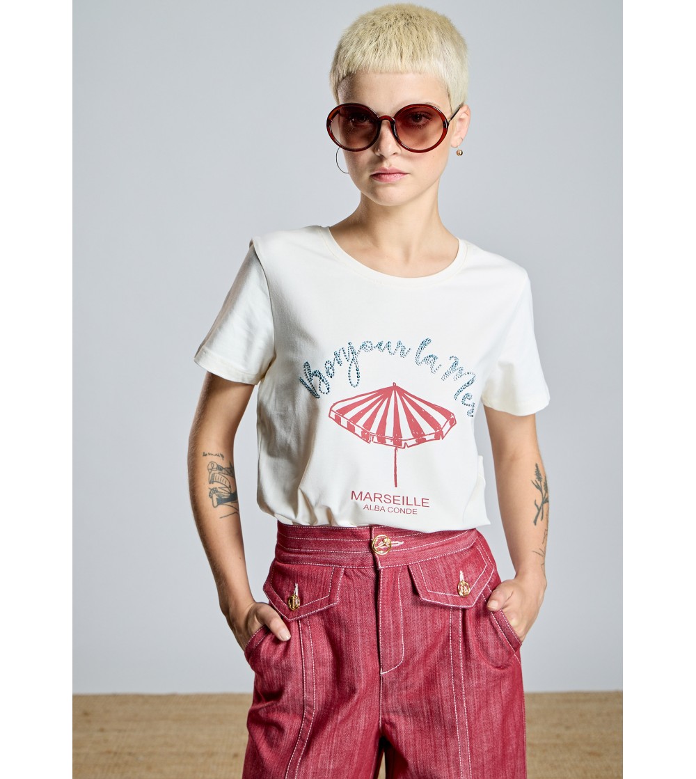 Camiseta sombrilla cruda AC by Alba Conde portada