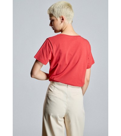 Camiseta flowers roja AC by Alba Conde portada