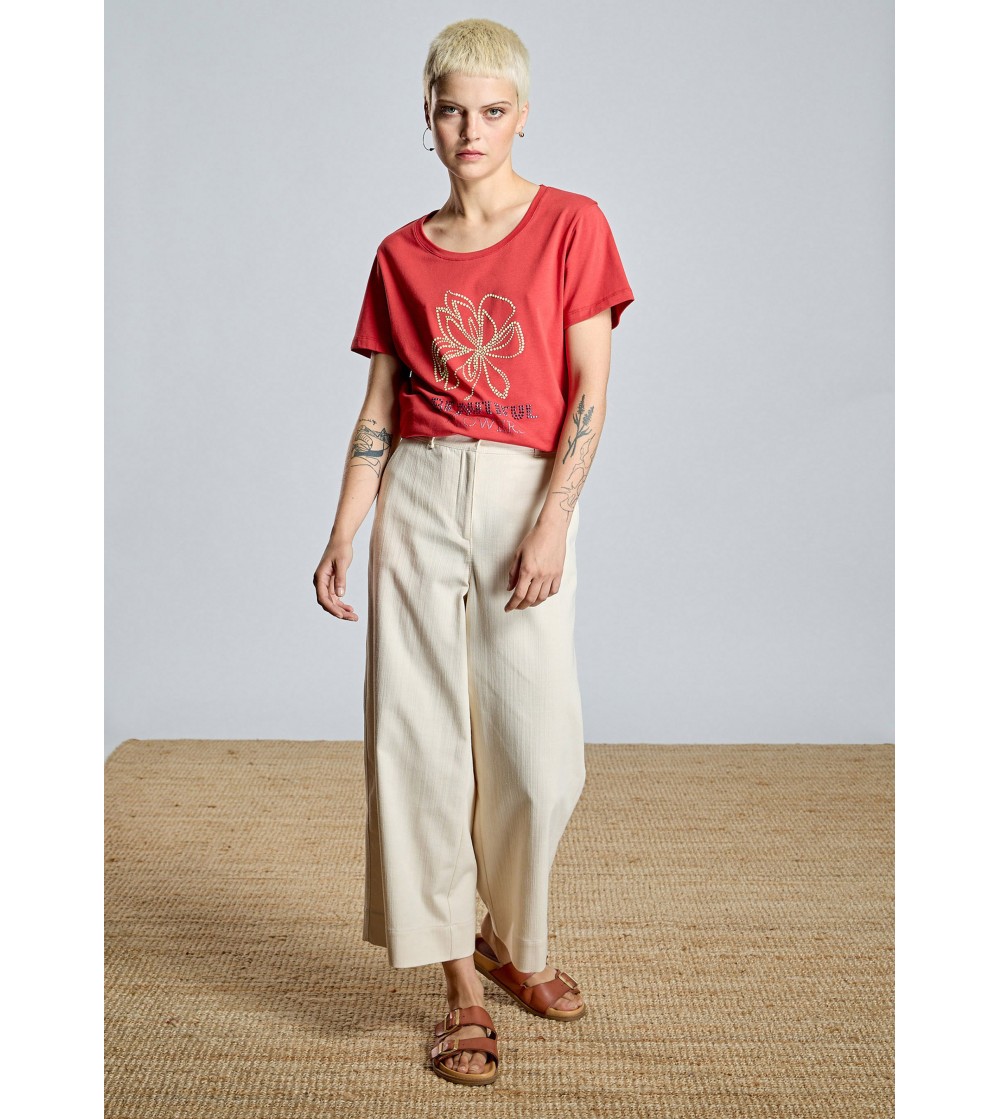 Camiseta flowers roja AC by Alba Conde portada