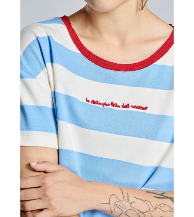 Camiseta rayas azul AC by Alba Conde portada