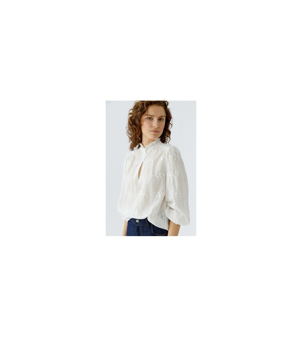 Blusa romántica cruda Oui detalle manga