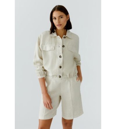 Cazadora lino beige Oui portada