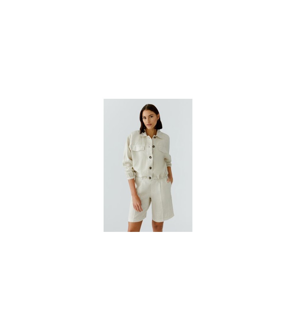 Cazadora lino beige Oui portada