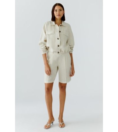 Cazadora lino beige Oui portada