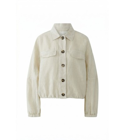 Cazadora lino beige Oui portada