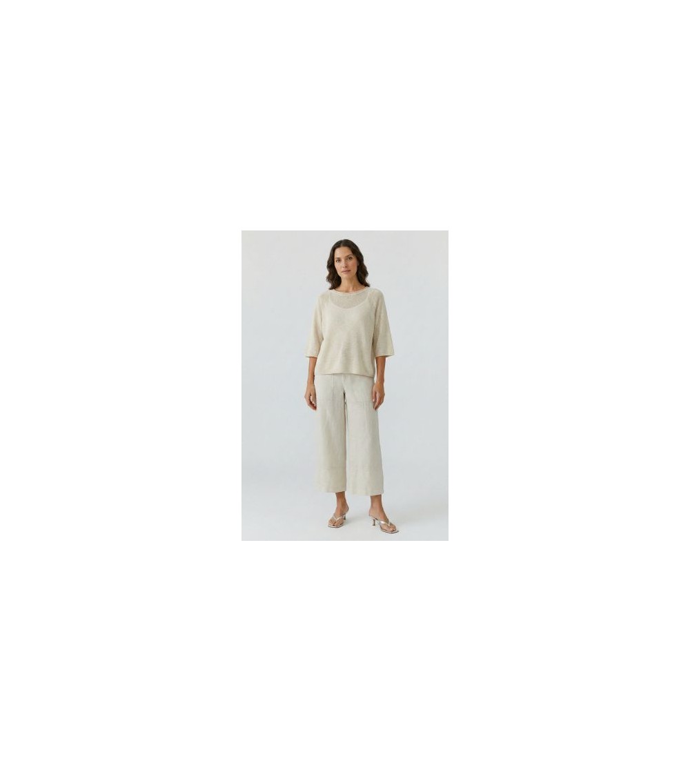 Pantalones lino beige Oui portada