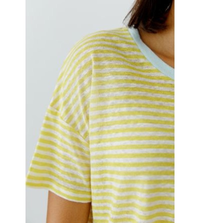 Camiseta rayita amarilla Oui portada