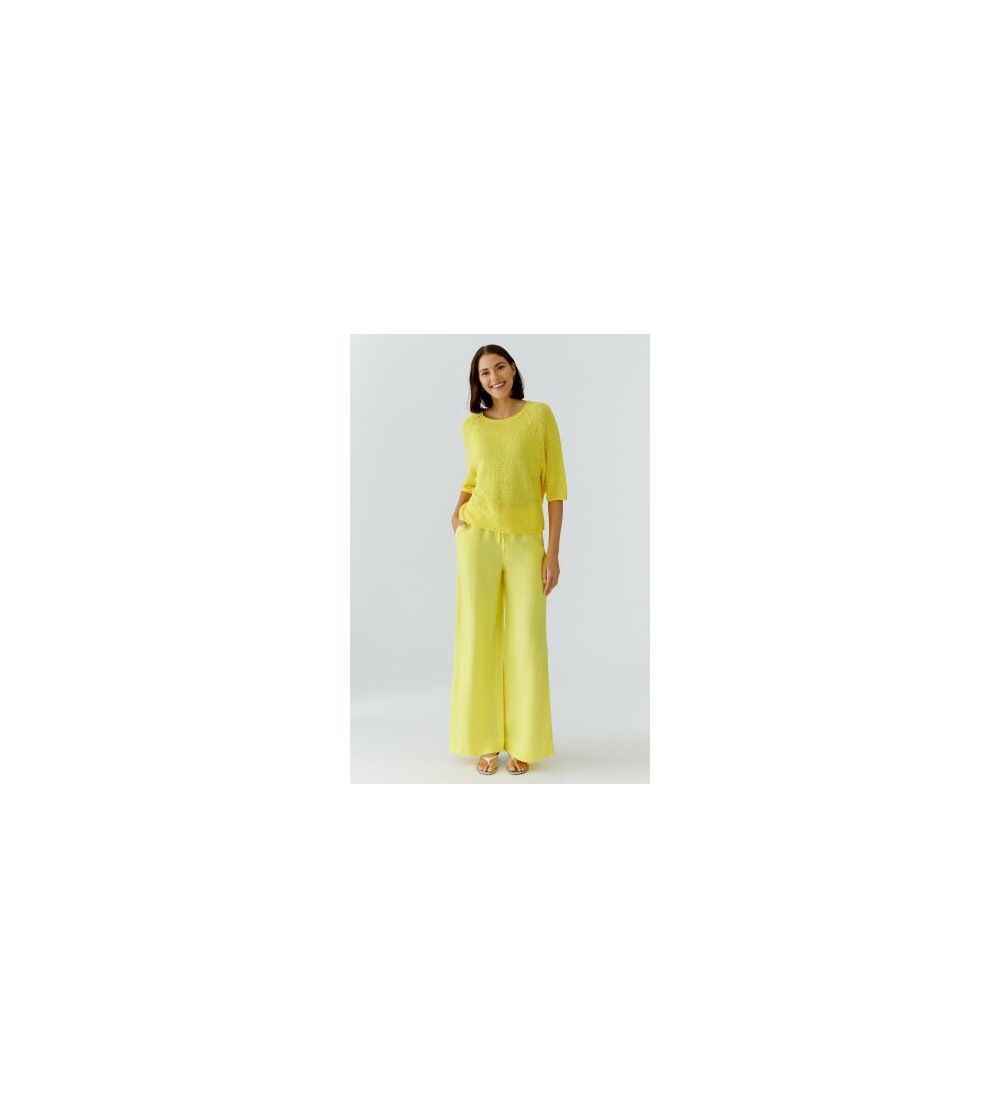 Pantalones lino amarillo Oui portada
