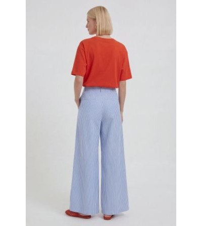 Pantalones anchos rayas azul Oui magazine