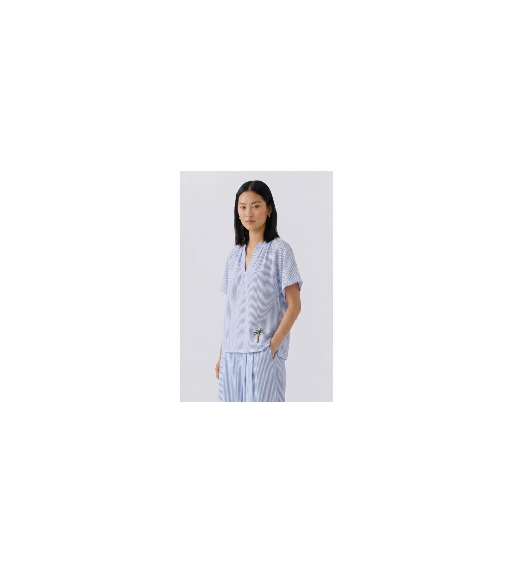 Blusa rayas palmera Oui portada