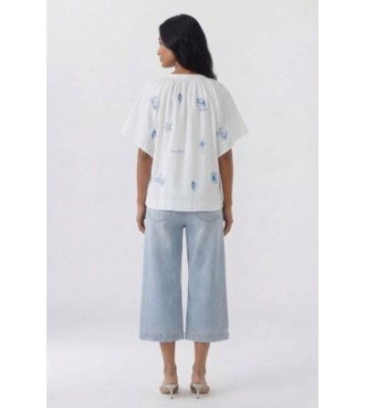 Blusa palmeras blanca Oui magazine