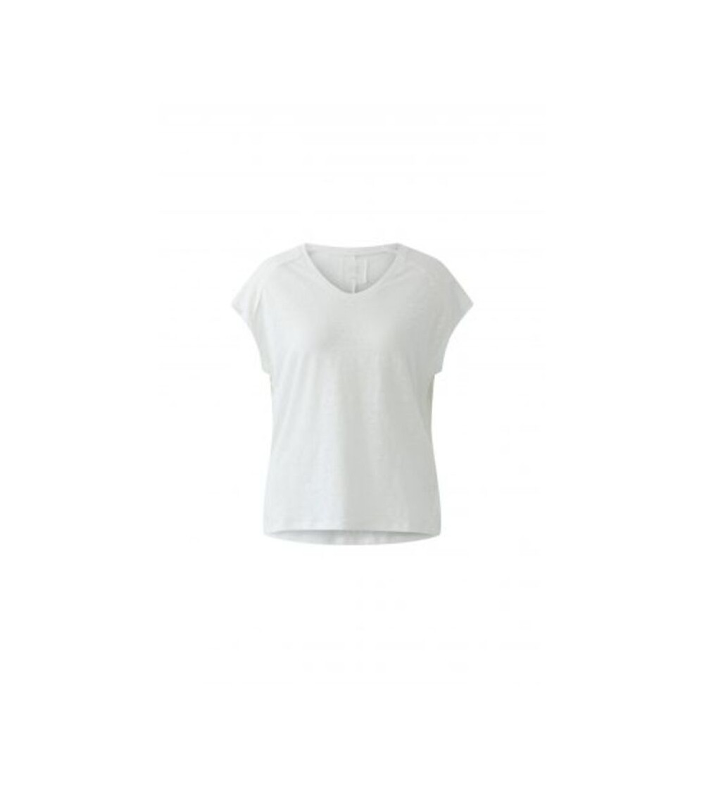 Camiseta pico lino blanca Oui portada