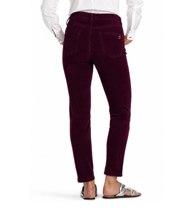 Pantalones CAMBIO PIPER cropped velvetón granate portada