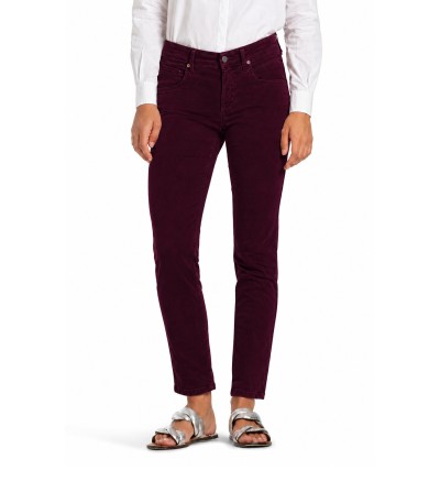 Pantalones CAMBIO PIPER cropped velvetón granate portada