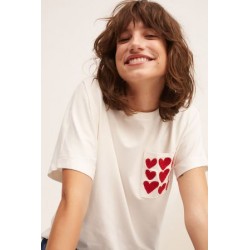Camiseta 9 corazones cruda Oui catálogo