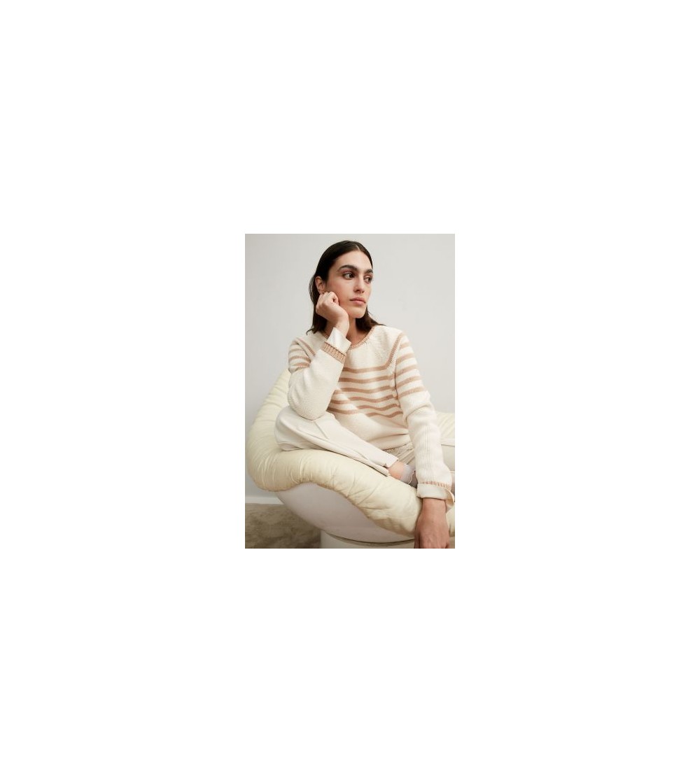 Jersey rayas beige Oui portada